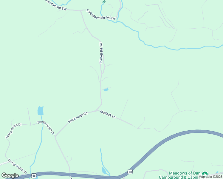 map of restaurants, bars, coffee shops, grocery stores, and more near 439 Burnett Road Southwest in Meadows of Dan