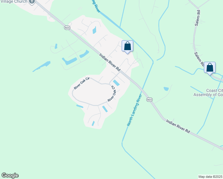 map of restaurants, bars, coffee shops, grocery stores, and more near 3709 River Oak Circle in Virginia Beach