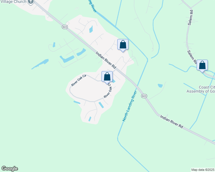 map of restaurants, bars, coffee shops, grocery stores, and more near 3709 River Oak Circle in Virginia Beach