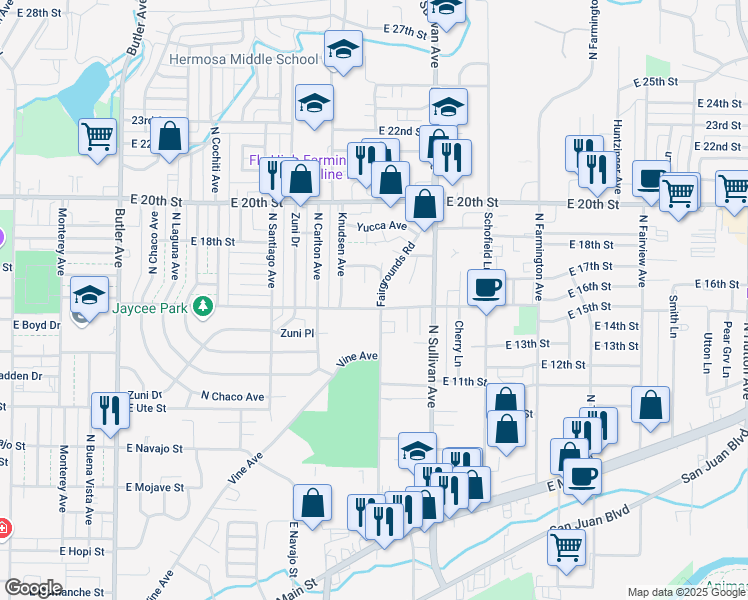 map of restaurants, bars, coffee shops, grocery stores, and more near 1603 Kenwood Circle in Farmington
