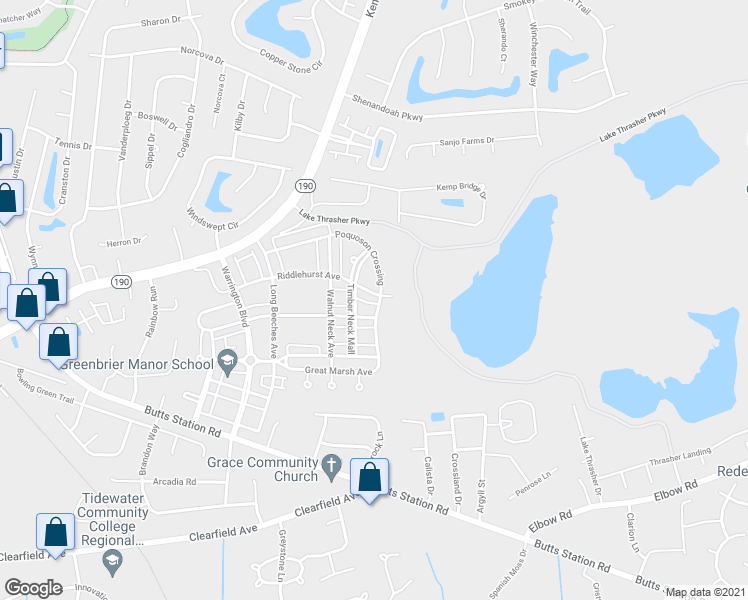 map of restaurants, bars, coffee shops, grocery stores, and more near 1000 Poquoson Crossing in Chesapeake