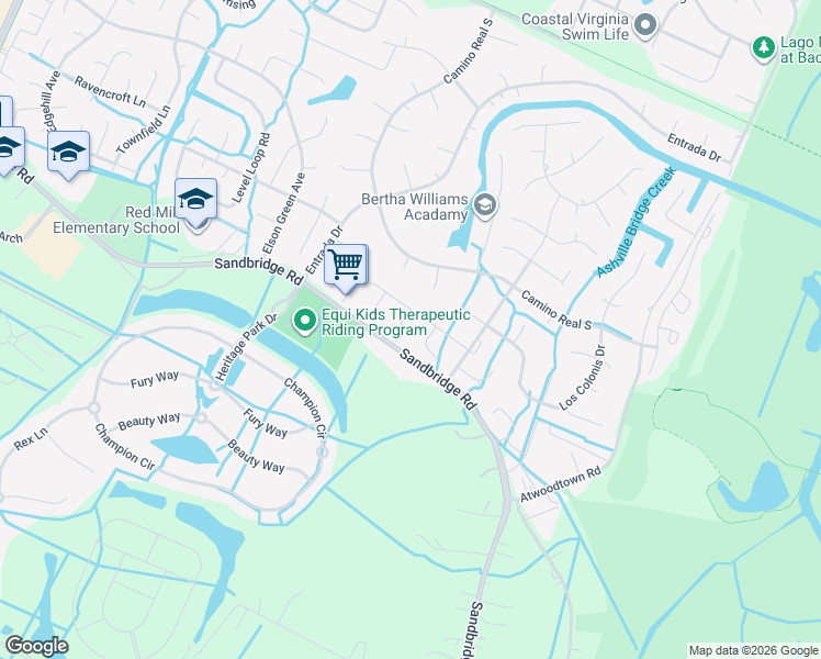map of restaurants, bars, coffee shops, grocery stores, and more near 924 Rio Grande Drive in Virginia Beach