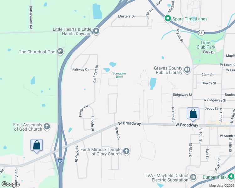 map of restaurants, bars, coffee shops, grocery stores, and more near 198 Arbor Ridge Dr in Mayfield