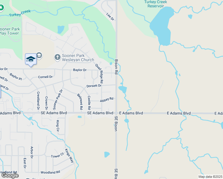 map of restaurants, bars, coffee shops, grocery stores, and more near 6741 Dorsett Drive in Bartlesville