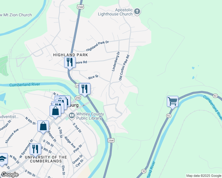 map of restaurants, bars, coffee shops, grocery stores, and more near 35 Sunset Trail in Williamsburg