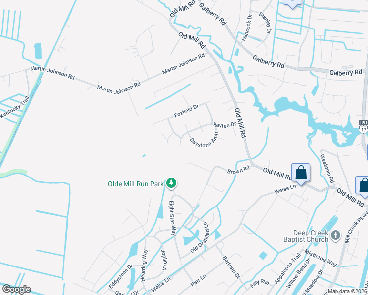 map of restaurants, bars, coffee shops, grocery stores, and more near 3515 Raytee Drive in Chesapeake