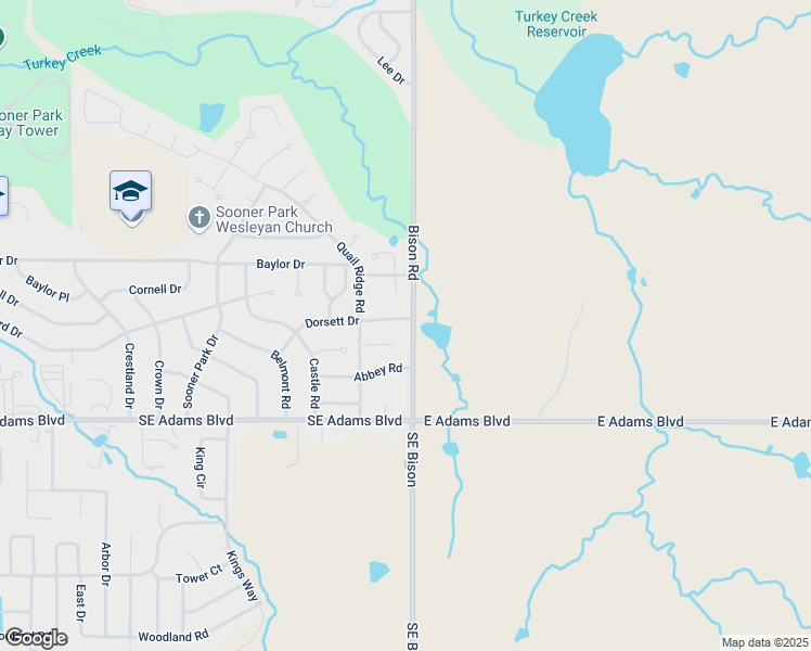 map of restaurants, bars, coffee shops, grocery stores, and more near 6741 Dorsett Drive in Bartlesville