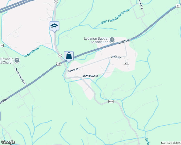 map of restaurants, bars, coffee shops, grocery stores, and more near 29555 Alpenglow Drive in Meadowview