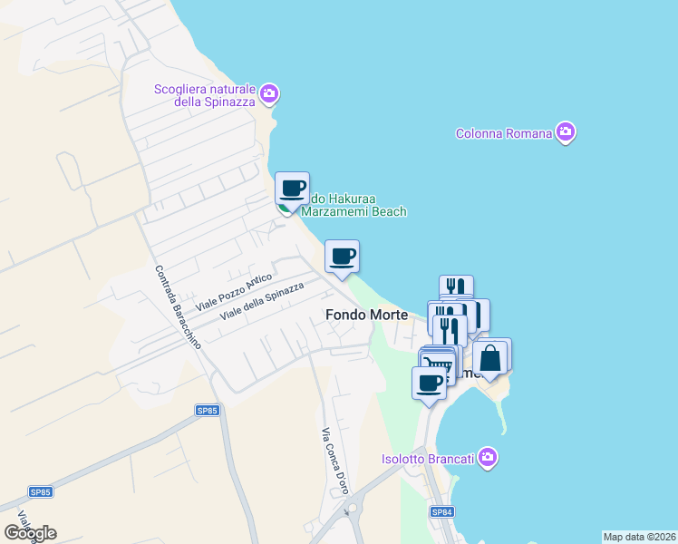 map of restaurants, bars, coffee shops, grocery stores, and more near 27 Viale Vitaliano Dilorenzo in Fondo Morte