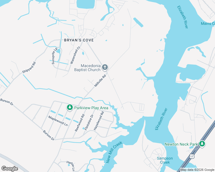 map of restaurants, bars, coffee shops, grocery stores, and more near 1653 Shipyard Road in Chesapeake