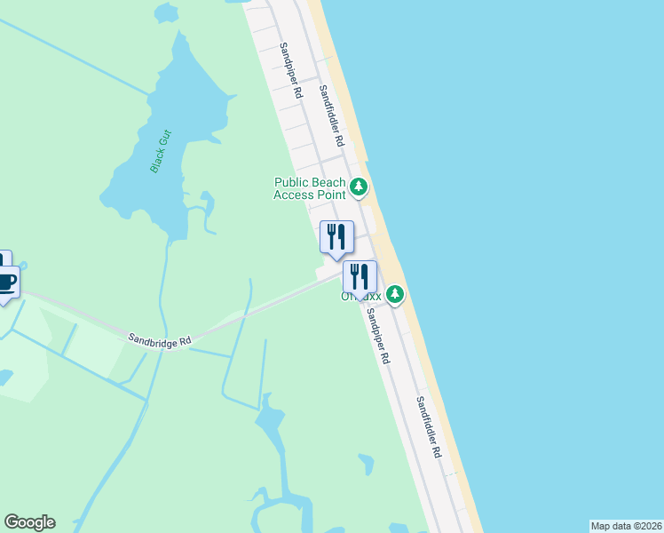 map of restaurants, bars, coffee shops, grocery stores, and more near 320 Sandbridge Road in Virginia Beach