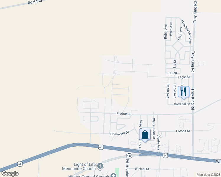 map of restaurants, bars, coffee shops, grocery stores, and more near 9 Road 6317 in Kirtland