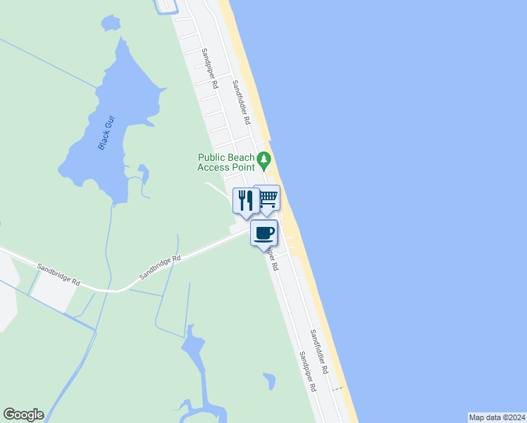 map of restaurants, bars, coffee shops, grocery stores, and more near 204 Sandbridge Road in Virginia Beach