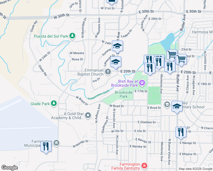 map of restaurants, bars, coffee shops, grocery stores, and more near 307 McDonald Road in Farmington