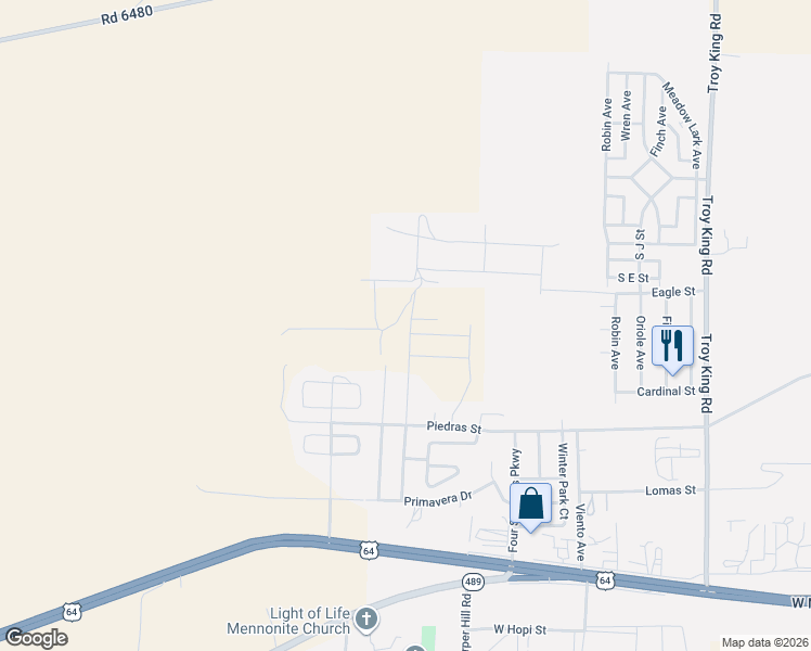 map of restaurants, bars, coffee shops, grocery stores, and more near 9 Road 6317 in Kirtland