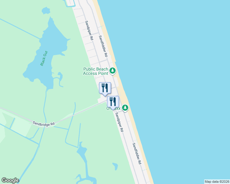 map of restaurants, bars, coffee shops, grocery stores, and more near 204 Sandbridge Road in Virginia Beach