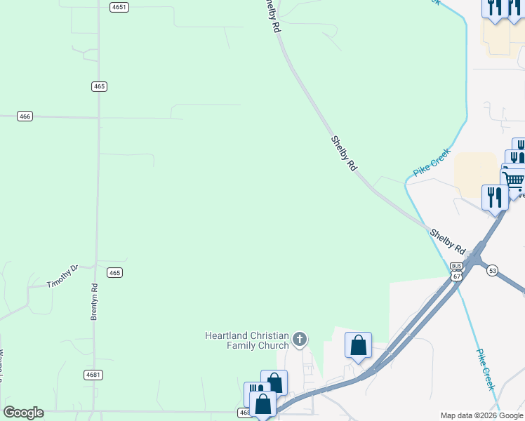 map of restaurants, bars, coffee shops, grocery stores, and more near Unnamed Rd in Poplar Bluff