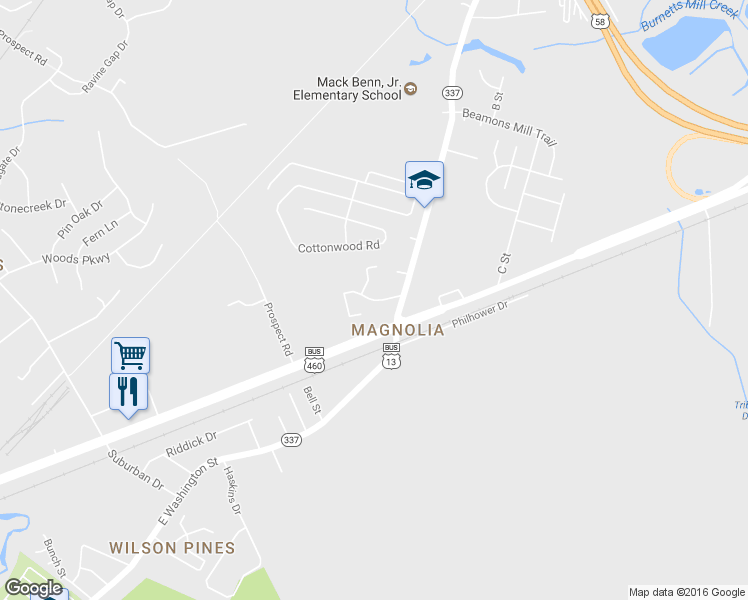 map of restaurants, bars, coffee shops, grocery stores, and more near Nonsemono Parkway in Suffolk