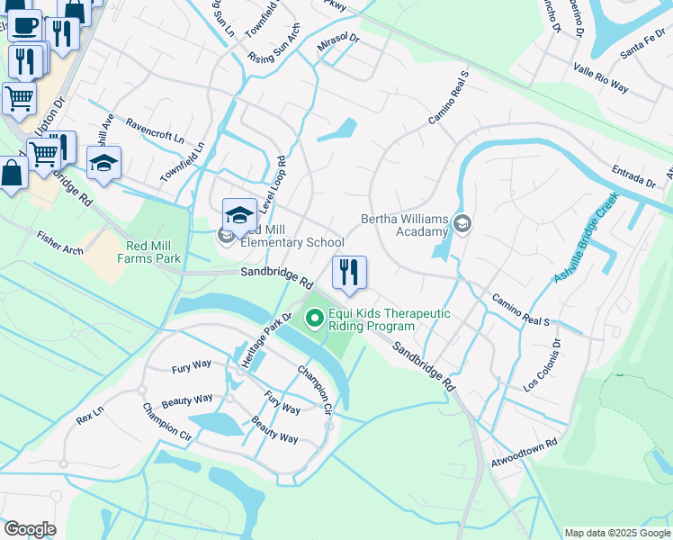 map of restaurants, bars, coffee shops, grocery stores, and more near 2517 Malaga Court in Virginia Beach