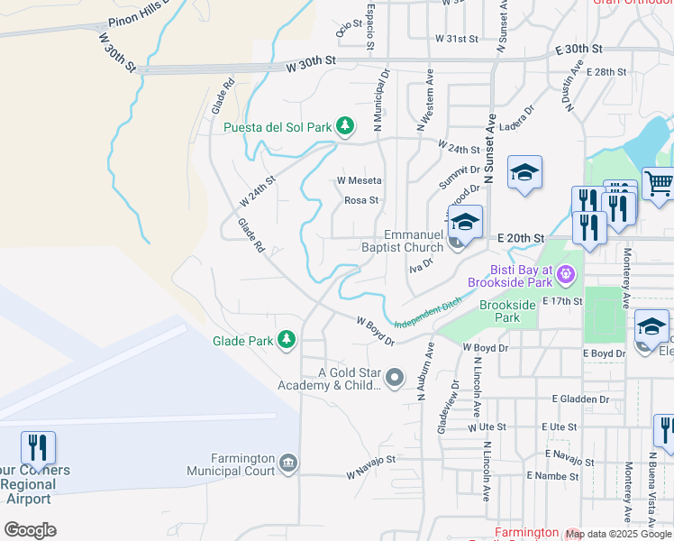 map of restaurants, bars, coffee shops, grocery stores, and more near in Farmington