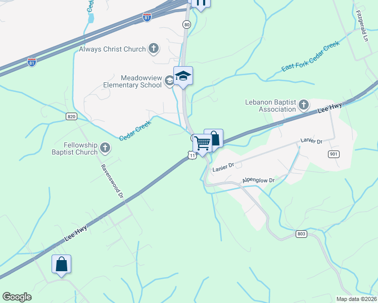 map of restaurants, bars, coffee shops, grocery stores, and more near 29193-29201 Lee Hwy in Washington