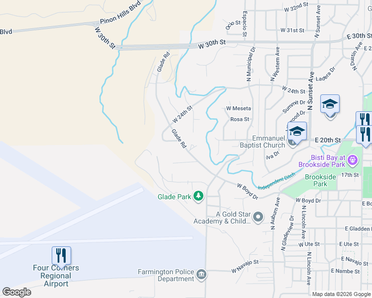 map of restaurants, bars, coffee shops, grocery stores, and more near 2100 Glade Road in Farmington
