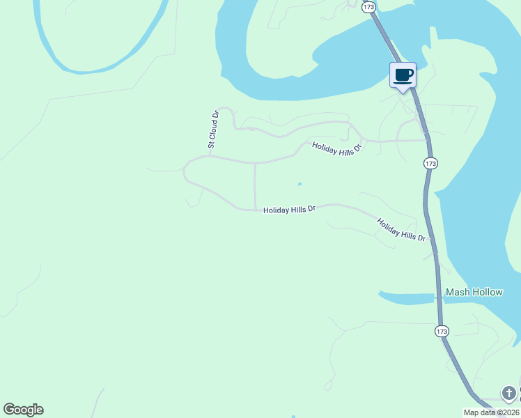 map of restaurants, bars, coffee shops, grocery stores, and more near 638 Holiday Hills Drive in Cape Fair