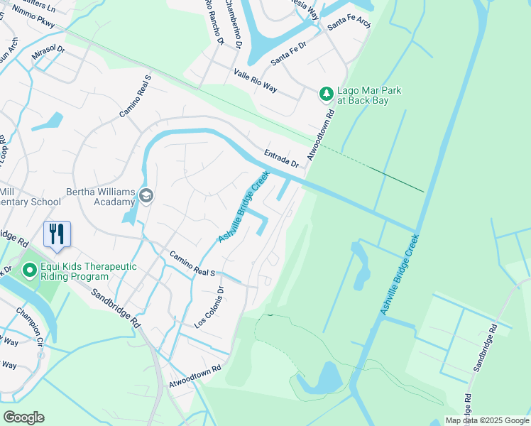map of restaurants, bars, coffee shops, grocery stores, and more near 829 Costa Grande Drive in Virginia Beach