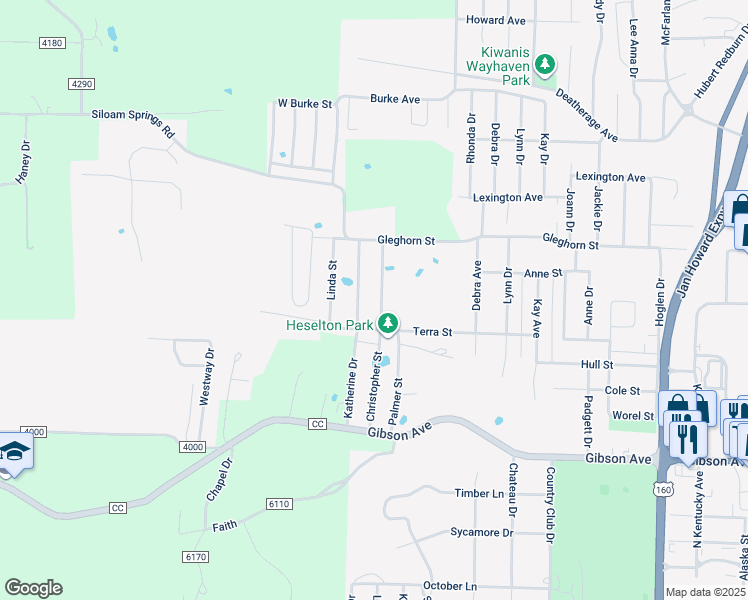 map of restaurants, bars, coffee shops, grocery stores, and more near 1900-1998 Katherine Drive in West Plains