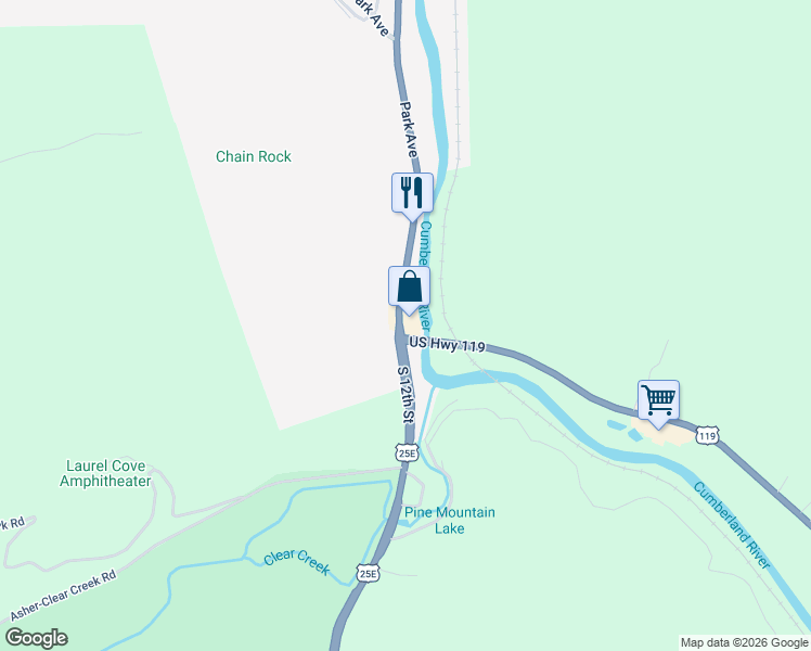map of restaurants, bars, coffee shops, grocery stores, and more near Bob Madon Bypass in Pineville