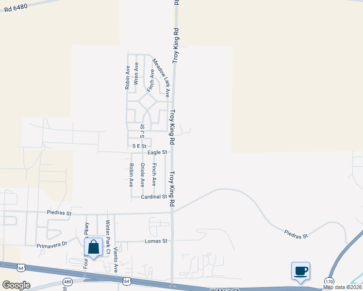 map of restaurants, bars, coffee shops, grocery stores, and more near 2000 Troy King Rd in Farmington
