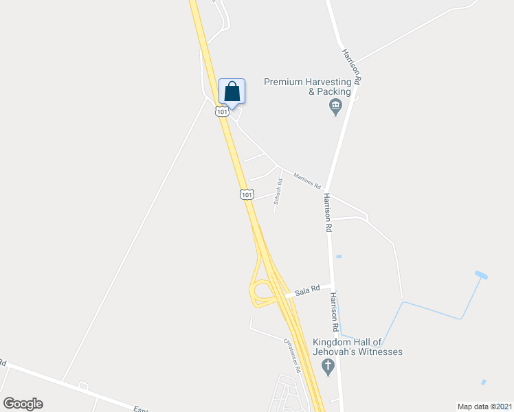 map of restaurants, bars, coffee shops, grocery stores, and more near 4 White Road in Salinas