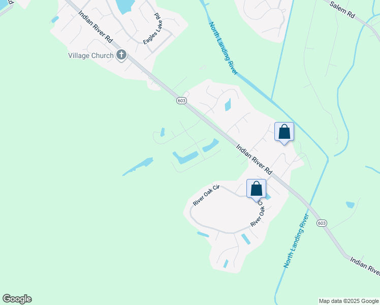 map of restaurants, bars, coffee shops, grocery stores, and more near 2533 Unbridled Lane in Virginia Beach