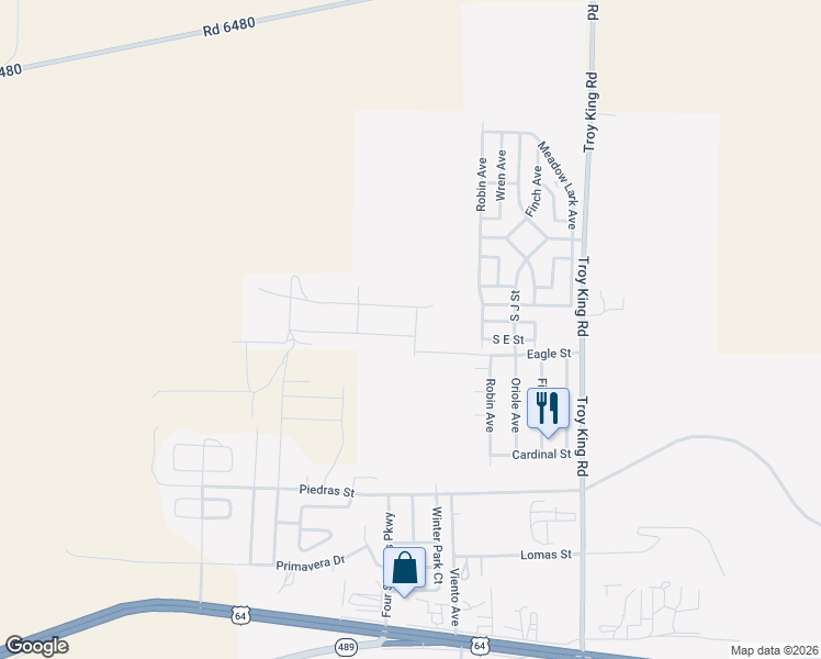map of restaurants, bars, coffee shops, grocery stores, and more near 4700 Emerald Street in Farmington