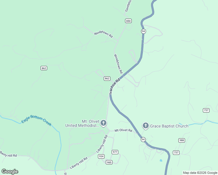 map of restaurants, bars, coffee shops, grocery stores, and more near Ivanhoe Road in Fries