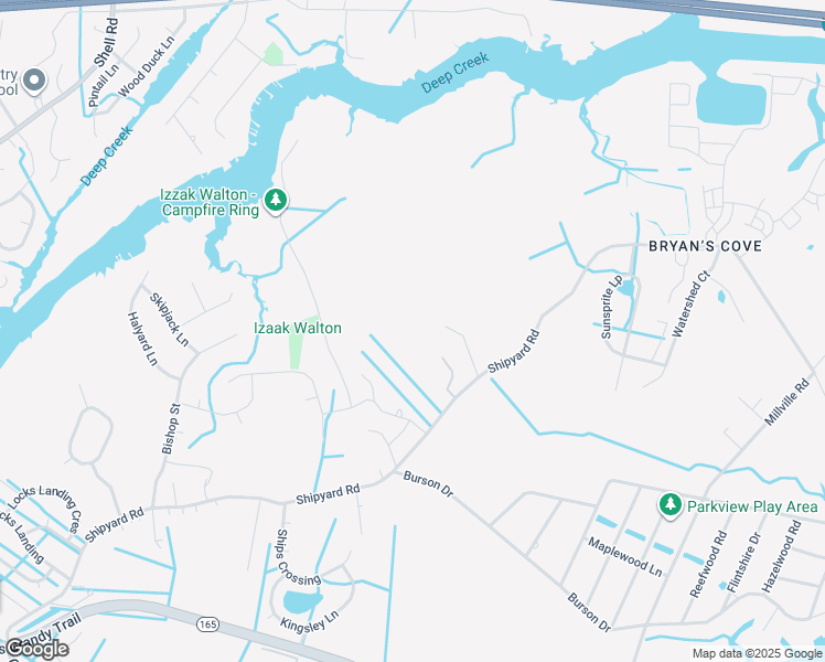 map of restaurants, bars, coffee shops, grocery stores, and more near 2052 Shipyard Road in Chesapeake