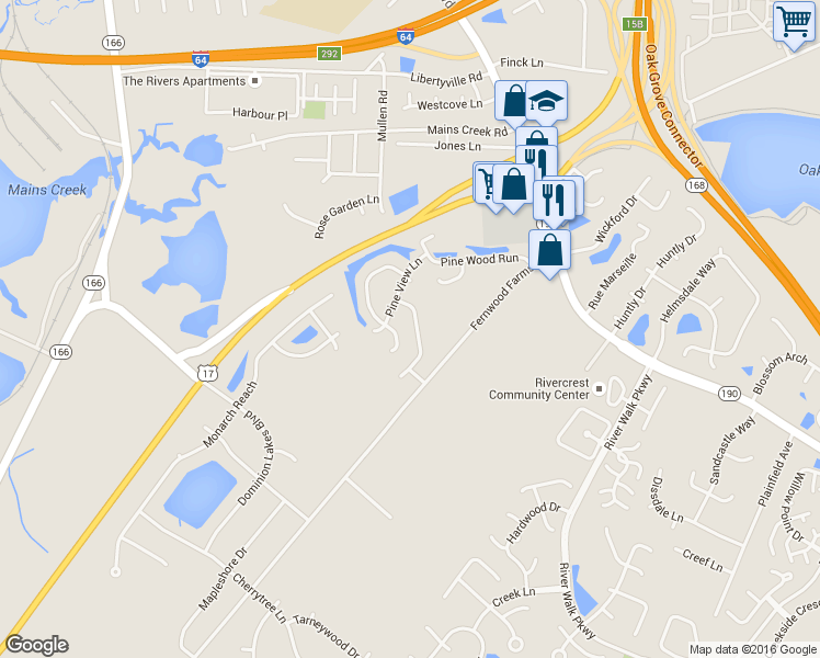 map of restaurants, bars, coffee shops, grocery stores, and more near 468 Cobblewood Bend in Chesapeake
