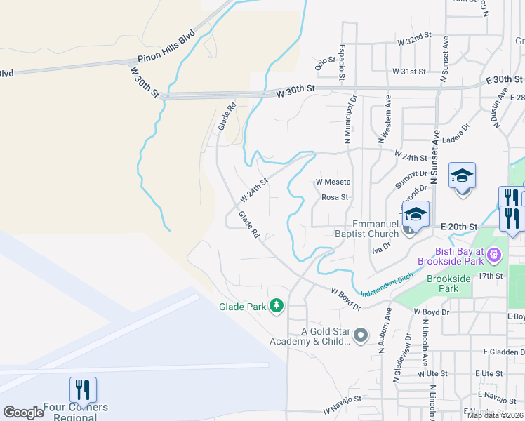 map of restaurants, bars, coffee shops, grocery stores, and more near 2100 Glade Road in Farmington