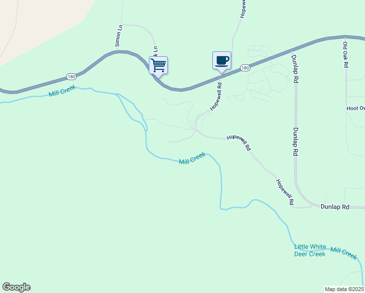 map of restaurants, bars, coffee shops, grocery stores, and more near 35289 Hopewell Road in Squaw Valley