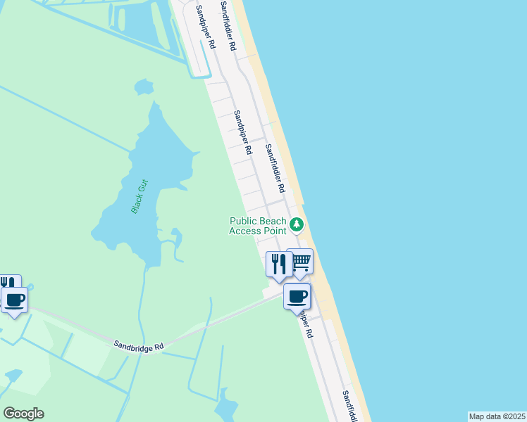 map of restaurants, bars, coffee shops, grocery stores, and more near 2429 Sandpiper Road in Virginia Beach