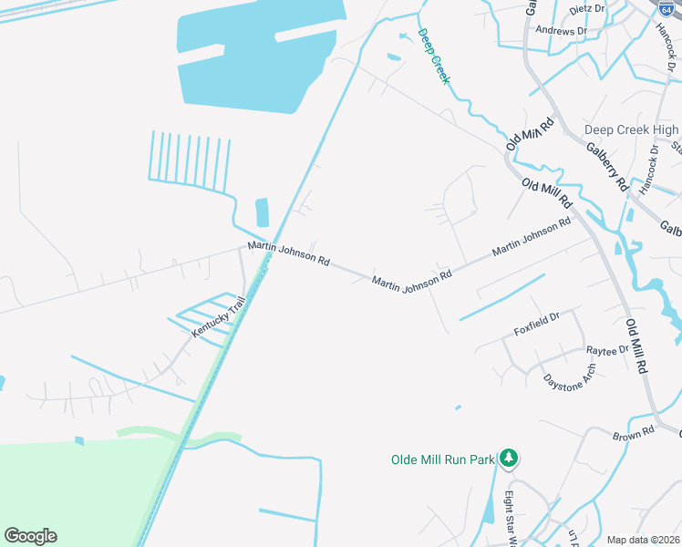 map of restaurants, bars, coffee shops, grocery stores, and more near 3409 Martin Johnson Road in Chesapeake
