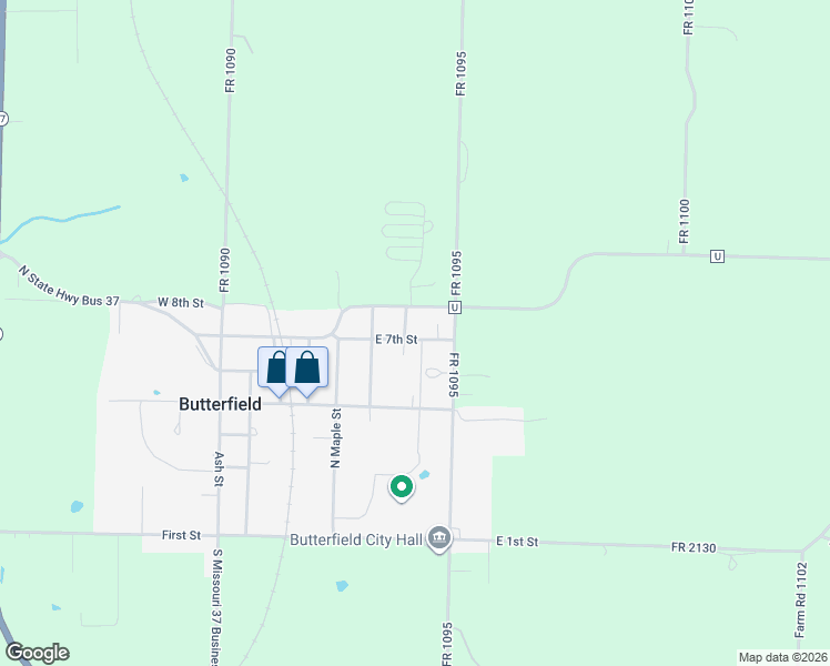 map of restaurants, bars, coffee shops, grocery stores, and more near 10401 7th Street in Cassville
