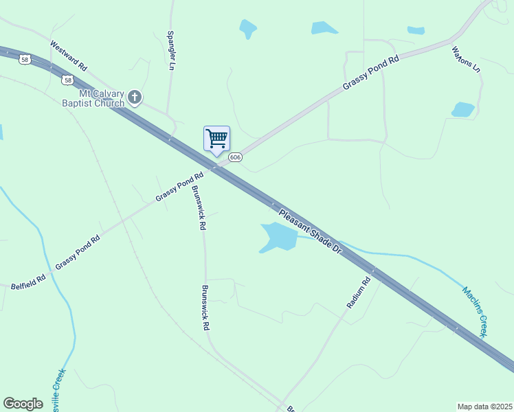 map of restaurants, bars, coffee shops, grocery stores, and more near 5726 Pleasant Shade Drive in Emporia