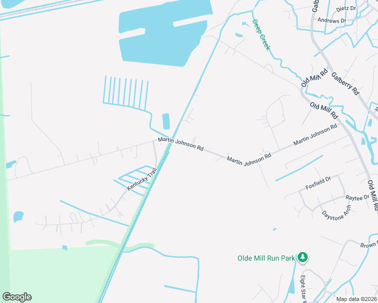 map of restaurants, bars, coffee shops, grocery stores, and more near 3441 Martin Johnson Road in Chesapeake