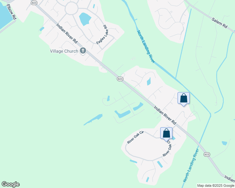 map of restaurants, bars, coffee shops, grocery stores, and more near 3841 Affirmed Way in Virginia Beach