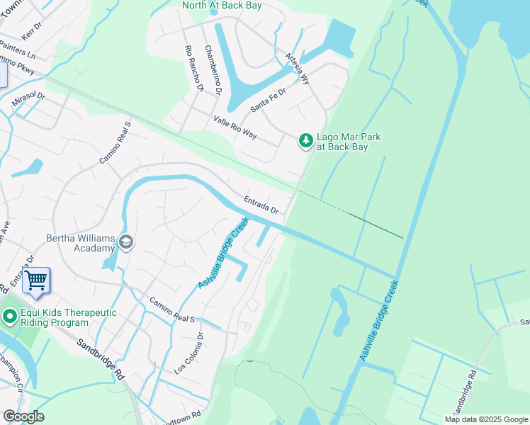 map of restaurants, bars, coffee shops, grocery stores, and more near 2408 Entrada Drive in Virginia Beach