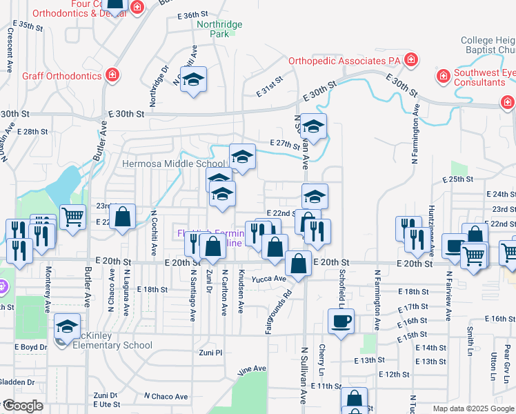 map of restaurants, bars, coffee shops, grocery stores, and more near 2211 Sage Drive in Farmington