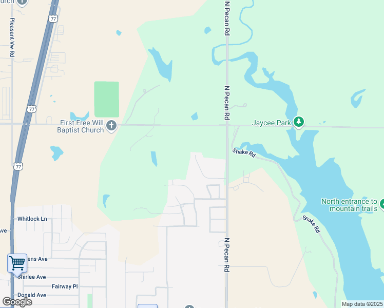 map of restaurants, bars, coffee shops, grocery stores, and more near 5 Rockview Road in Ponca City