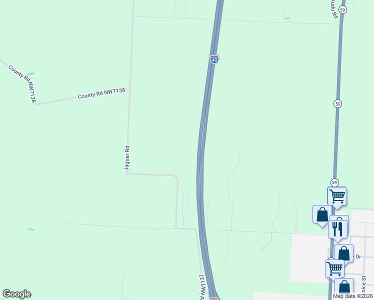 map of restaurants, bars, coffee shops, grocery stores, and more near 206 Jaguar Road in Goodman