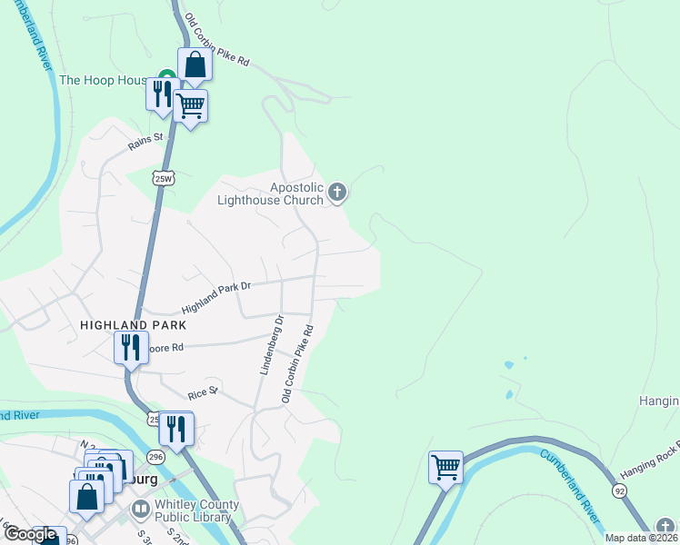 map of restaurants, bars, coffee shops, grocery stores, and more near 140 King Mountain Street in Williamsburg